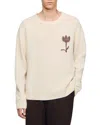 Sandro Wool Sweater With Flower Detail In Neutral