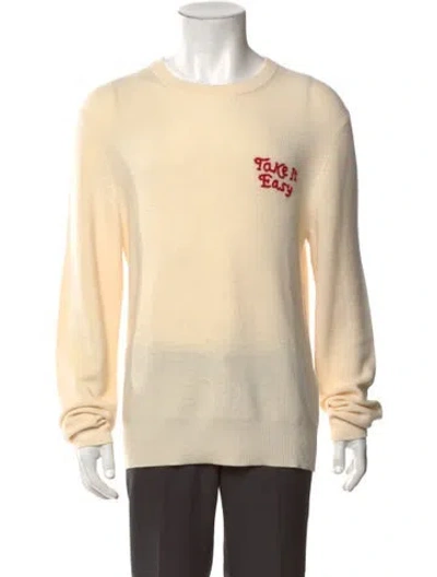 Pre-owned Sandro Wool Graphic Print Pullover In Neutral