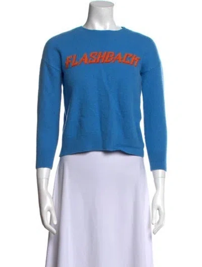 Pre-owned Sandro Wool Graphic Print Sweater In Blue