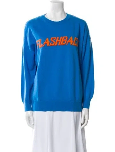 Pre-owned Sandro Wool Graphic Print Sweater In Blue