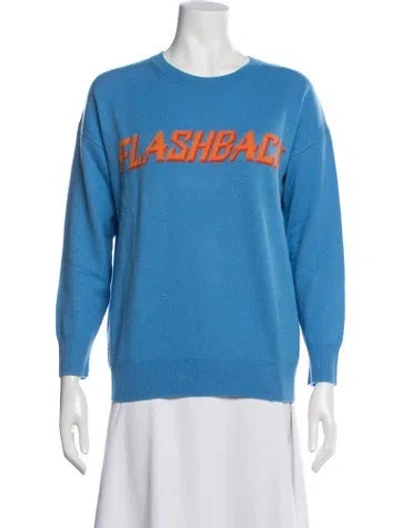 Pre-owned Sandro Wool Graphic Print Sweater In Blue