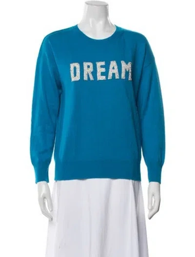 Pre-owned Sandro Wool Graphic Print Sweater In Blue