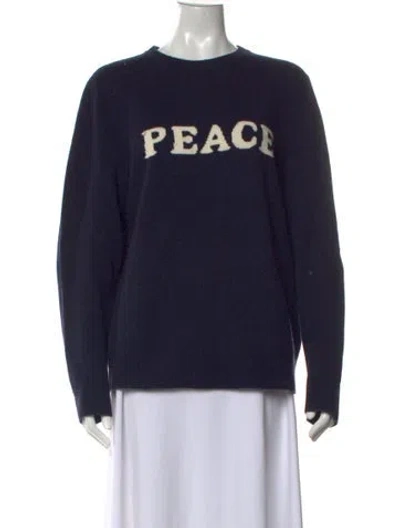 Pre-owned Sandro Wool Graphic Print Sweater In Blue