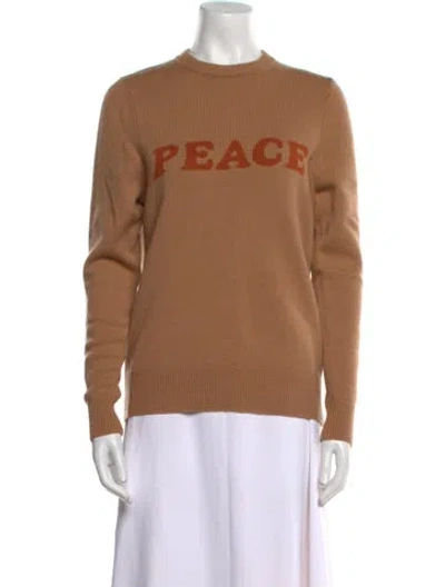 Pre-owned Sandro Wool Graphic Print Sweater In Brown