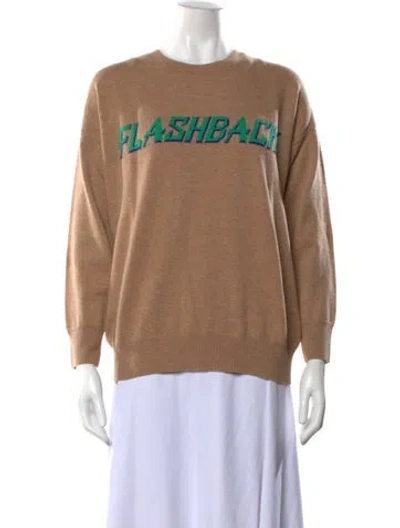 Pre-owned Sandro Wool Graphic Print Sweater In Brown