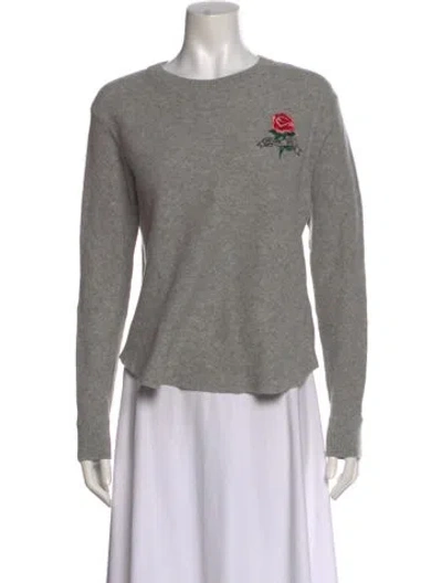 Pre-owned Sandro Wool Graphic Print Sweater In Gray