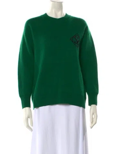 Pre-owned Sandro Wool Graphic Print Sweater In Green