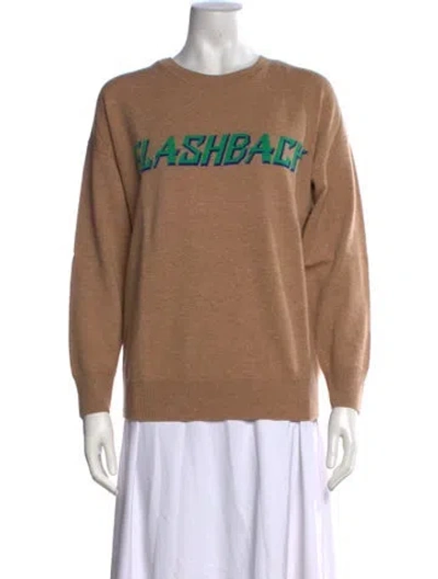 Pre-owned Sandro Wool Graphic Print Sweater In Neutral