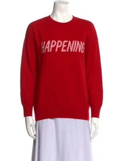 Pre-owned Sandro Wool Graphic Print Sweater In Red