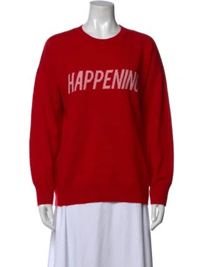 Pre-owned Sandro Wool Graphic Print Sweater In Red