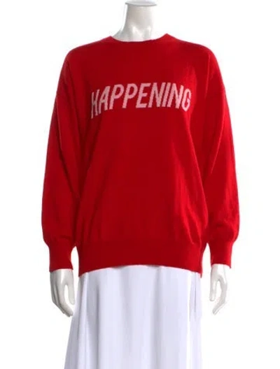 Pre-owned Sandro Wool Graphic Print Sweater In Red