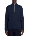 Sandro Wool Half Zip Sweater In Blue Prusse