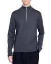 Sandro Wool Half Zip Sweater In Mocked Grey