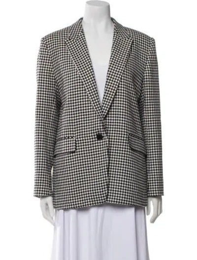Pre-owned Sandro Wool Houndstooth Print Blazer In Multi