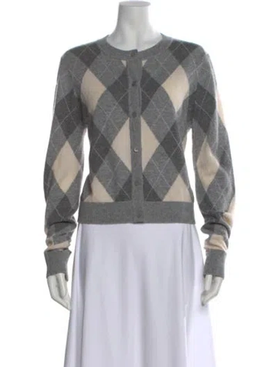 Pre-owned Sandro Wool Houndstooth Print Sweater W/ Tags In Gray
