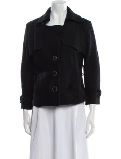 Pre-owned Sandro Wool Jacket In Black