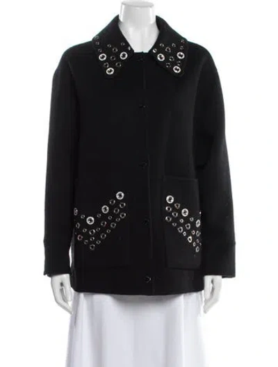 Pre-owned Sandro Wool Jacket In Black