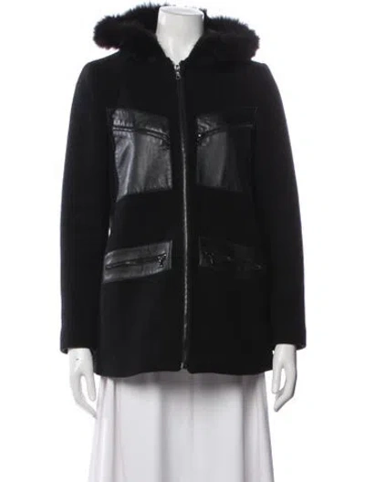 Pre-owned Sandro Wool Jacket In Black