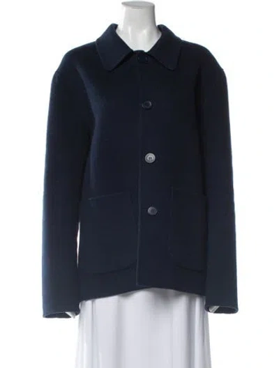 Pre-owned Sandro Wool Jacket In Blue