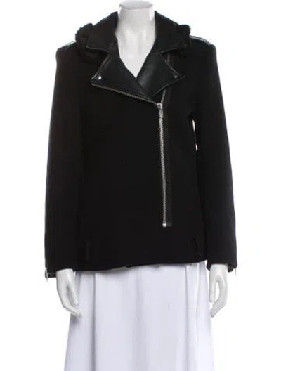 Pre-owned Sandro Wool Jacket In Blue