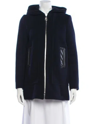 Pre-owned Sandro Wool Jacket In Blue