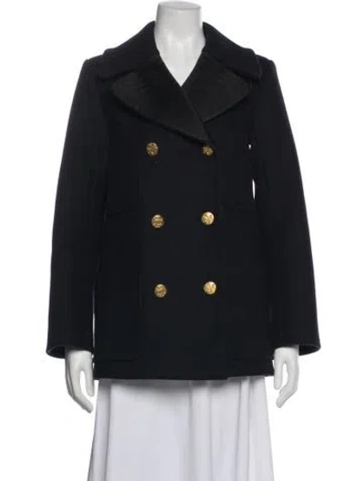 Pre-owned Sandro Wool Jacket In Blue