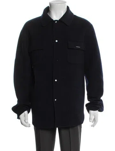 Pre-owned Sandro Wool Jacket In Blue