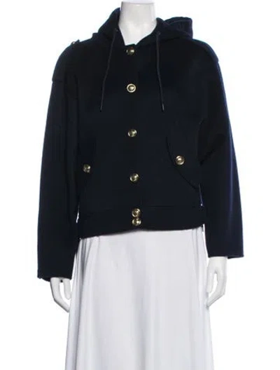 Pre-owned Sandro Wool Jacket In Blue