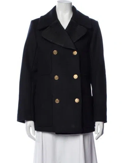 Pre-owned Sandro Wool Jacket In Blue/green