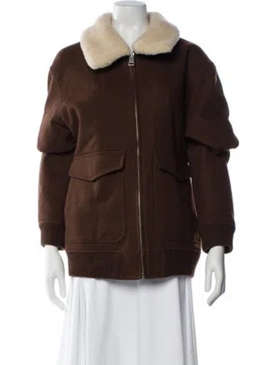 Pre-owned Sandro Wool Jacket In Brown
