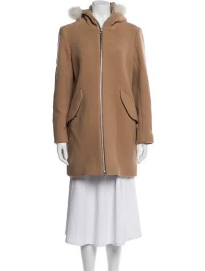 Pre-owned Sandro Wool Jacket In Brown