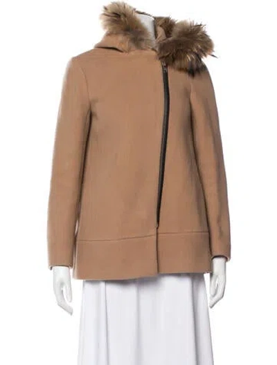 Pre-owned Sandro Wool Jacket In Brown
