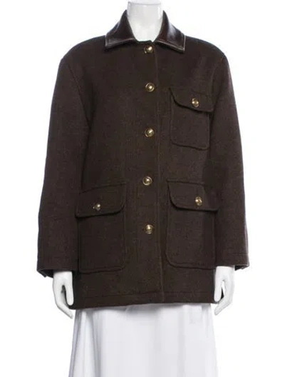 Pre-owned Sandro Wool Jacket In Brown