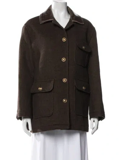 Pre-owned Sandro Wool Jacket In Brown