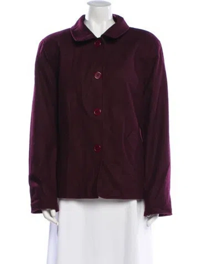 Pre-owned Sandro Wool Jacket In Burgundy