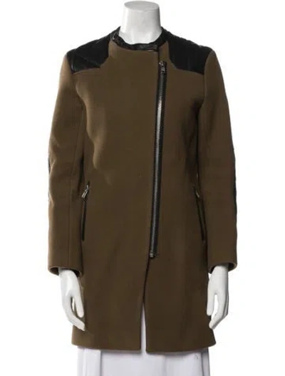 Pre-owned Sandro Wool Jacket In Green