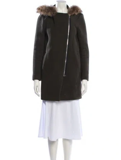 Pre-owned Sandro Wool Jacket In Green