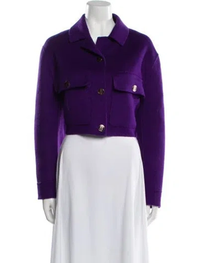 Pre-owned Sandro Wool Jacket In Purple