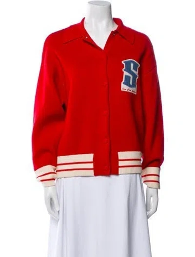 Pre-owned Sandro Wool Jacket In Red