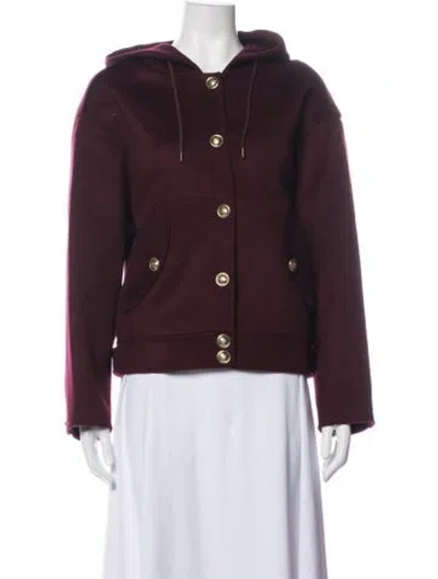 Pre-owned Sandro Wool Jacket W/ Tags In Burgundy