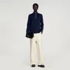 Sandro Wool Jumper With Zip Collar In Blue