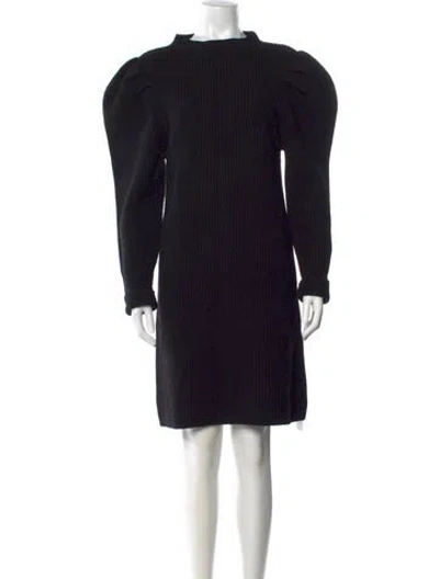Pre-owned Sandro Wool Knee-length Dress In Black