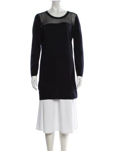 Pre-owned Sandro Wool Knee-length Dress In Blue