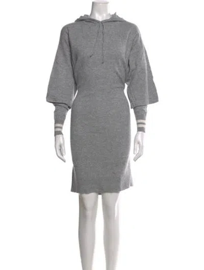 Pre-owned Sandro Wool Knee-length Dress In Gray