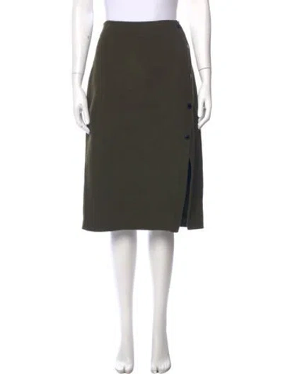 Pre-owned Sandro Wool Knee-length Skirt In Green