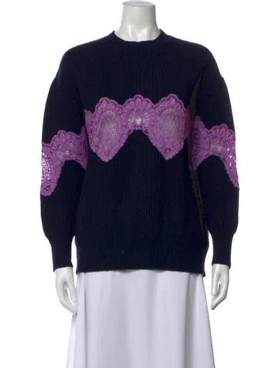 Pre-owned Sandro Wool Lace Pattern Sweater In Multi
