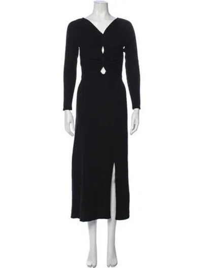 Pre-owned Sandro Wool Long Dress In Blue