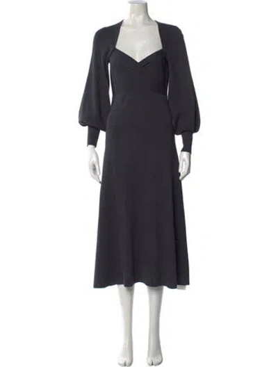 Pre-owned Sandro Wool Long Dress In Gray