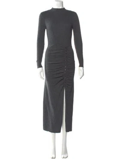 Pre-owned Sandro Wool Long Dress In Gray
