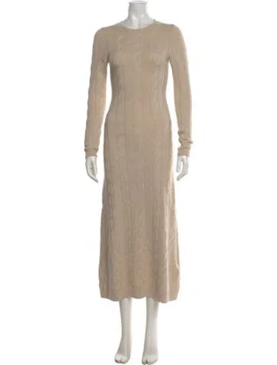 Pre-owned Sandro Wool Long Dress In Neutral